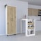 Homeroots Set of Two Oak and White Wood Kitchen Island And Pantry Cabinet 526343 - alternate 8
