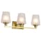 Nuvo Lune, 3 Light Vanity, Vintage Brass Finish, Etched White Glass 60/8233 - alternate 7