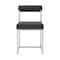 Armen Living Anastasia Dining Chair with Brushed Stainless Steel and Charcoal Fabric - Set of 2 LCANSIBSCH - alternate 7