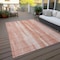 Homeroots 8' X 10' Orange And Salmon Botanical Leaves Washable Indoor Outdoor Area Rug 581975 - alternate 6