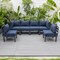 Leisuremod Chelsea 6-Piece Patio Sectional Black Aluminum With  Light Blue Cushions CSBL-6LBU - alternate 8
