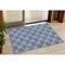 Homeroots 3' X 5' Navy Blue Gray And Ivory Geometric Washable Indoor Outdoor Area Rug 594725 - alternate 1