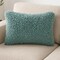 Homeroots 14" X 20" Celadon Shag Lumbar Throw Pillow 527973 - alternate 1
