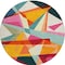 Homeroots 8' Ivory Orange And Burgundy Round Geometric Washable Indoor Outdoor Area Rug 616696 - alternate 6