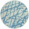 Homeroots 8' Teal Blue And Ivory Round Abstract Washable Indoor Outdoor Area Rug 614391 - alternate 5
