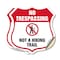 Signmission No Trespassing Shield Sign Not A Hiking, 12 inch X 12 inch, Vinyl Decal, 2PK SHI-D-2PACK-12-414 - alternate 1