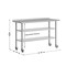 Flash Furniture Reese SS Work Table 24in. x 60in. w/1.5in. Backsplash, 2 Undershelves and 4 Casters, 2 Locking NH-WT-GU-2460BSP-CAS-GG - alternate 7