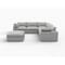 Homeroots Light Gray Linen Blend Modular L Shaped Six Piece Corner Sectional 716922 - alternate 1