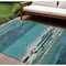 Homeroots 8' X 10' Teal Blue Abstract Washable Indoor Outdoor Area Rug 608756 - alternate 1