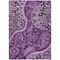 Homeroots 3' X 5' Purple And Charcoal Floral Medallion Washable Indoor Outdoor Area Rug 603191 - alternate 7