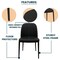 Leisuremod Tule Dining Side Chair, Black Frame with Black Leather Seat TCBL18BL - alternate 9