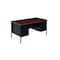 Hirsh Pedestal Desk Desk Double Pedestal, 30x60", Black/Walnut, 30" D X 29-1/2" H, 60" W X Laminate 20101 - alternate 1