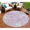 Homeroots 8' Lavender Purple And Lilac Round Floral Washable Indoor Outdoor Area Rug 611200 - alternate 1