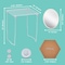 Lockermate By Bostitch 10-Piece Fashion Locker Kit with 12in Stac-A-Shelf, White/Crystal 5082-WHT - alternate 7