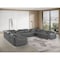 Homeroots Dark Gray Italian Leather Power Reclining U Shaped Twelve Piece Corner Sectional With Console 632556 - alternate 8