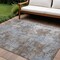 Homeroots 8' X 10' Mocha and Blue Abstract Washable Non Skid Indoor Outdoor Area Rug 564248 - alternate 1