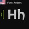 Aacc Self-Adhesive Vinyl Letter: h, Scale: 16 cm. Color: Silver Font: Anders by, 8PK AACC-Anders-lh-Silver-M16x8 - alternate 1