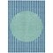 Homeroots 9' X 12' Teal Blue And Aqua Striped Washable Indoor Outdoor Area Rug 597203 - alternate 7