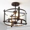 Jonathan Y Hampdon 15" Iron/Glass Modern Drum LED Flush Mount, Oil Rubbed Bronze JYL6700A - alternate 9