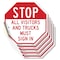 Signmission Stop All Visitors and Trucks Must S, 4 inch X 4 inch, Vinyl Decal, 5PK OC-D-5PACK-4-245 - alternate 1