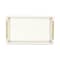 Homeroots 16" Ivory And Gold Geometric Print Handmade Serving Tray With Handles 625658 - alternate 5