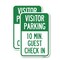 Signmission Reserved Parking Sign Visitor Parking 10 Min. Guest Che, 18'' X 24'', Heavy Gauge Aluminum, 2PK A-1824-2PACK-23018 - alternate 1