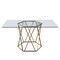 Homeroots 63" Clear and Gold Glass and Metal Geo Pedestal Base Dining Table 602328 - alternate 1