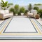Jonathan Y Pollux Classic Coastal Mitred Stripe Reversible Machine-Washable Cream/Navy 8 ft. x 10 ft. Area Rug SVH105A-8 - alternate 1