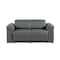 Homeroots 65in Dark Gray and Black Italian Leather Power Reclining Loveseat 720492 - alternate 1