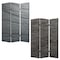 Homeroots 72" Gray Canvas Folding Three Panel Screen Room Divider 274661 - alternate 5