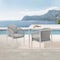 Armen Living Rhodes Outdoor Patio Dining Chair in Aluminum with Light Gray Rope and Cushions - Set of 2 LCRHSILGRY - alternate 7