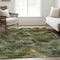 Homeroots 8' X 10' Olive Green And Gold Abstract Washable Indoor Outdoor Area Rug 587143 - alternate 8