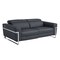 Homeroots 83" Dark Gray Italian Leather USB Reclining Sofa With Silver Legs 482206 - alternate 6