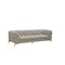 Homeroots 97" Beige Velvet Chesterfield Sofa With Gold Legs 488829 - alternate 1