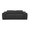 Homeroots 86" Dark Gray Italian Leather USB Reclining Sofa With Silver Legs 476524 - alternate 1
