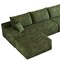 Homeroots 135" Green Corduroy Modular Compression Foam Sofa With Ottoman And Toss Pillows 712951 - alternate 4
