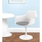 Homeroots White Heavy Duty Plastic Swivel Dining Arm Chair With Gray Faux Leather Cushion 520276 - alternate 1