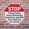 Signmission Stop Please Follow Social Distancin, 10 inch X 10 inch, Aluminum Metal Signs, 5PK OC-A-5Pack-10-196 - alternate 5