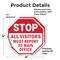 Signmission Stop All Visitors Must Report  Ma, 4 inch X 4 inch, Vinyl Decal, 2PK OC-D-2PACK-4-333 - alternate 4