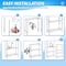 Whitmor Simple Deluxe 5-Tier Storage Shelves, 35.83in W x 13.98in D x 71.7in H Wire Metal Shelving Unit, 12 HKSHLF72361405C - alternate 6