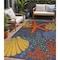Homeroots 5' X 7' Orange Green and Blue Indoor Outdoor Area Rug 527626 - alternate 1