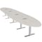 Skutchi Designs 16 Person Conference Table With Power Unit | 18' Oval Table | Harmony Series HAR-OVL-48X216-T-K458-ESIL - alternate 1