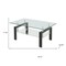Homeroots 39" Clear and Black Glass and Steel Coffee Table With Shelf 635696 - alternate 7