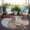 Homeroots 8' Brown And Ivory Round Geometric Washable Indoor Outdoor Area Rug 612565 - alternate 9