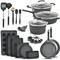 Bakken- Swiss Kitchen Cookware Set, Nonstick Coating, Pots and Pans Set with Handle Grips and Tempered Glass Lids BKCWGRY23MAR - alternate 1