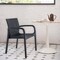 Homeroots Set of Four 24" Black Faux Rattan Heavy Duty Plastic Outdoor Stacking Arm Chairs 565191 - alternate 6