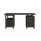 Homeroots 68" Black Solid Wood and Metal Carved Floral Desk With Three Drawers 661245 - alternate 8