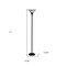 Homeroots 71" Black Torchiere Floor Lamp With Black Glass Dome Shade 526239 - alternate 2