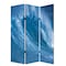 Homeroots 72" Blue And White Canvas Folding Three Panel Screen Room Divider 274862 - alternate 1