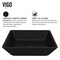 Vigo Black Roma MatteShellTM Vessel Bathroom Sink VG07109 - alternate 4